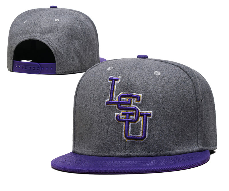 

2021 Men's LSU Grey Color Character Adjustable Hat Hip Hop Street  Hats Fan's USA Sports Chapeau Fashion Design All Team College Snapback Caps