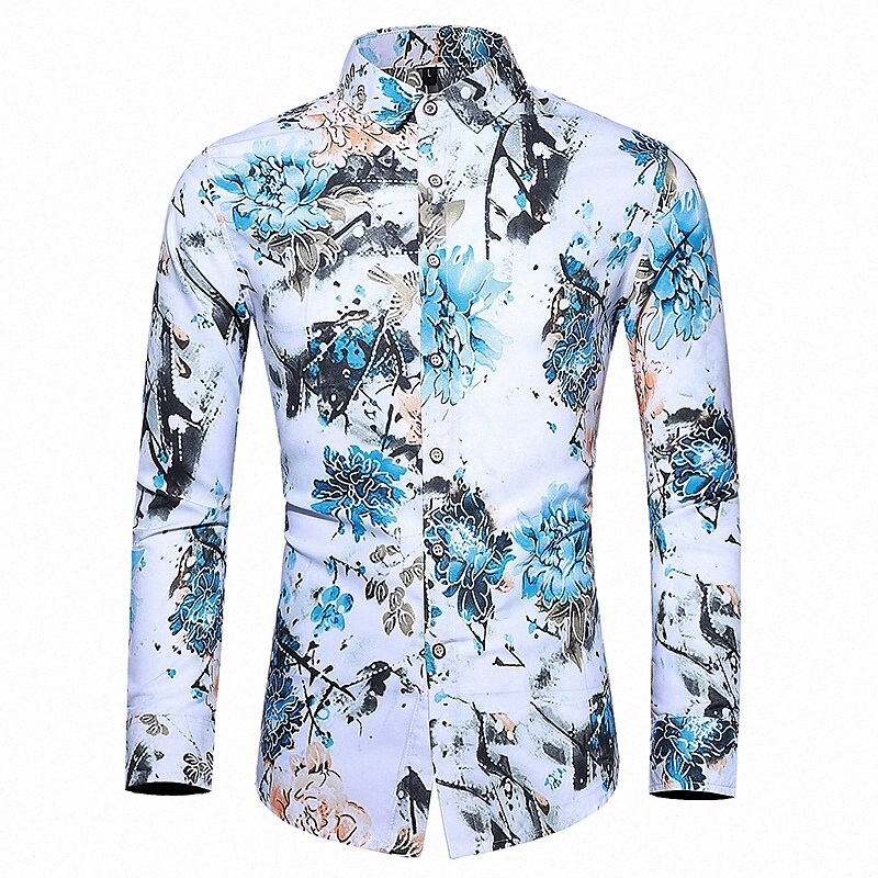 T-shirt pour hommes Bouton de collier de taille Groupe Plus Taille Collier Daily Week-end Imprimer Tops à manches longues Basic White Q2ou #