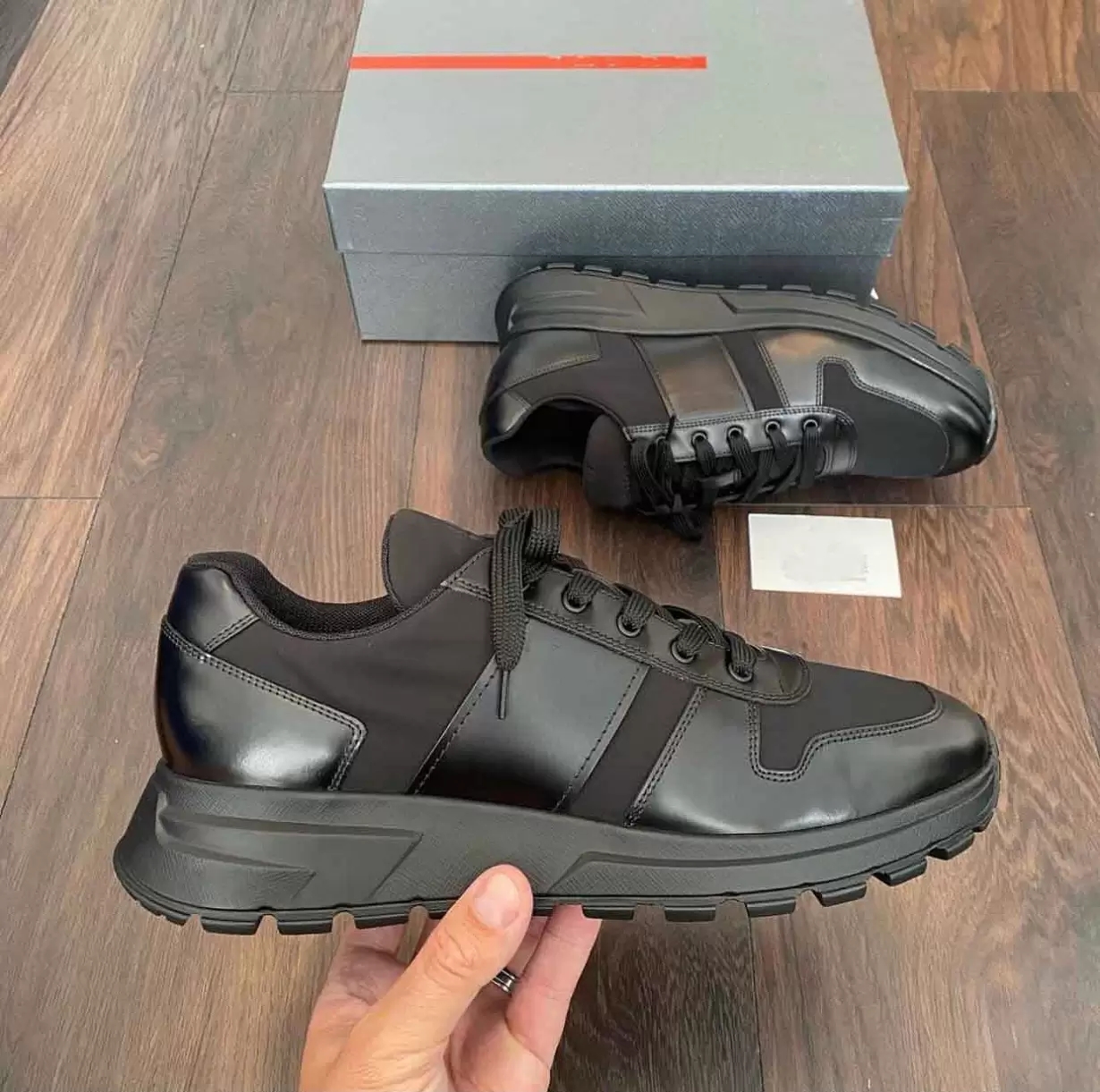 

Newst Famous PRAX 1 Sneakers Shoes Men Re-Nylon Chunky Rubber Lug Sole Man Sports Italy Luxury Outdoor Trainers Men's Casual Walking EU38-46