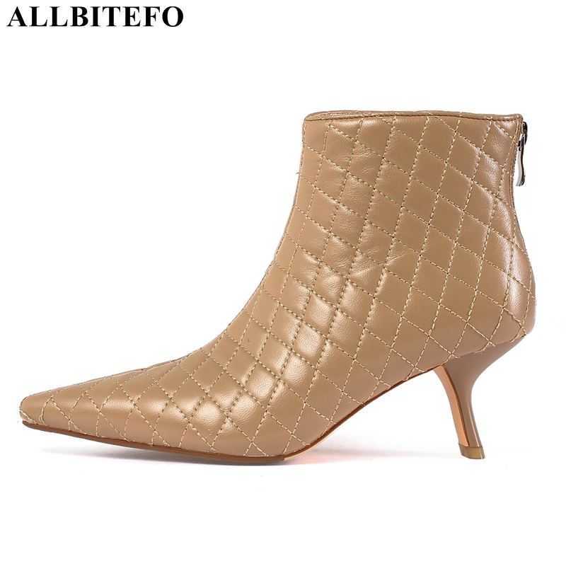 

ALLBITEFO arrive sexy high heels ankle boots for women thin heels office ladies shoes women boots autumn women heels 210611, As picture