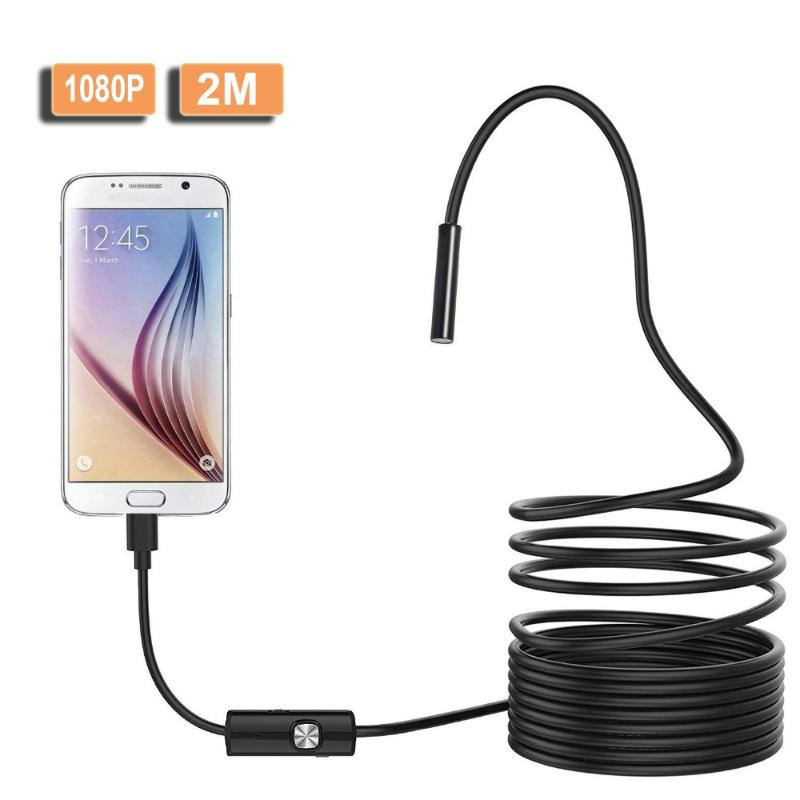 

8mm 2M Semi-Rigied Flexible Snake Endoscopy Inspection Borescope 8led For PC Android IP Cameras