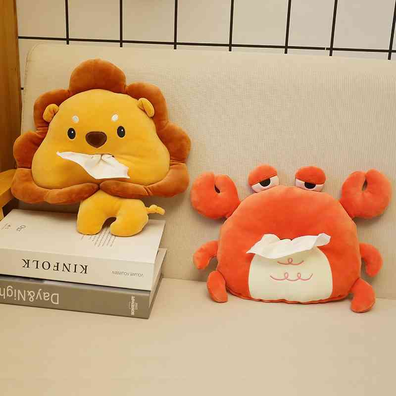 

Creative lion crab box auto supplies tissue hanging car seat back carton cartoon cute