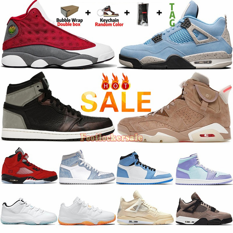 

Men Basketball Shoes Jumpman 1 Patina Hyper Royal 4 University Blue 5 Bull 6 Travis Scotts British Khaki 13 Flint Grey Mens Sports Sneakers 11 Trainers, 30