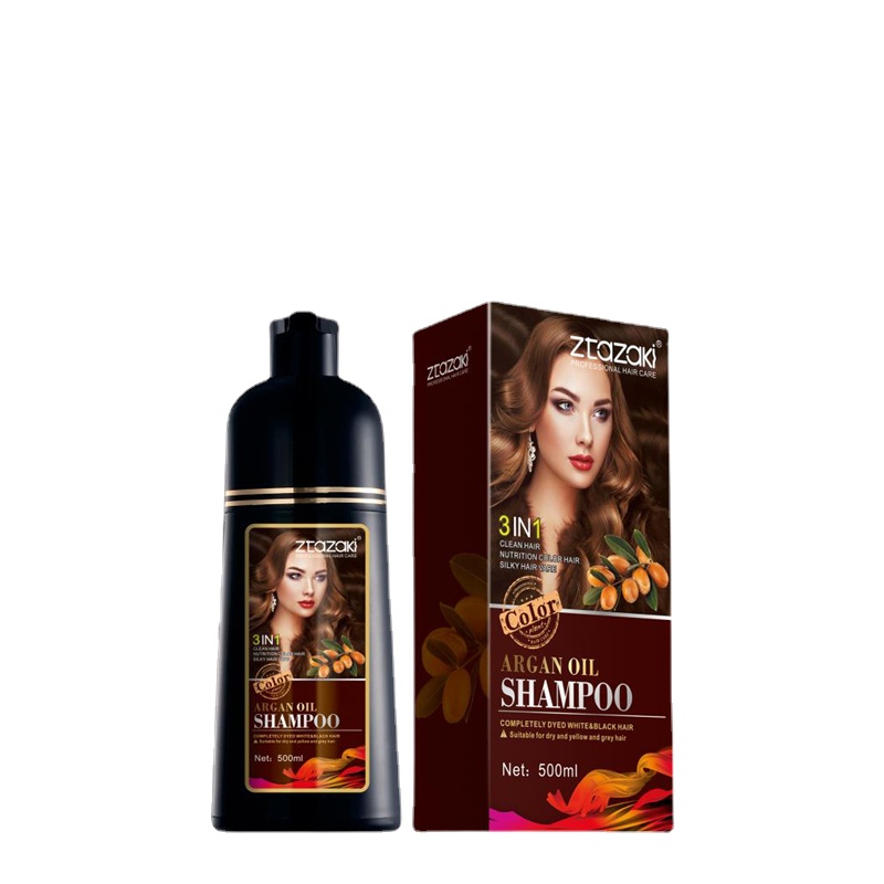 

500ML Natural Organic Hair Color Permanent Hair Coloring Shampoo Long Lasting Hair Dye Shampoo Professional Dye