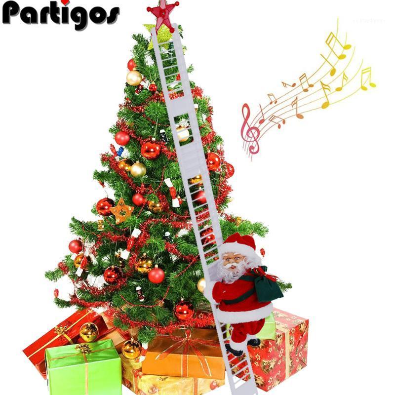 

Christmas Decorations Santa Claus Climbing Ladder Electric Singing Up And Down Ornaments For Tree Indoor Decoration