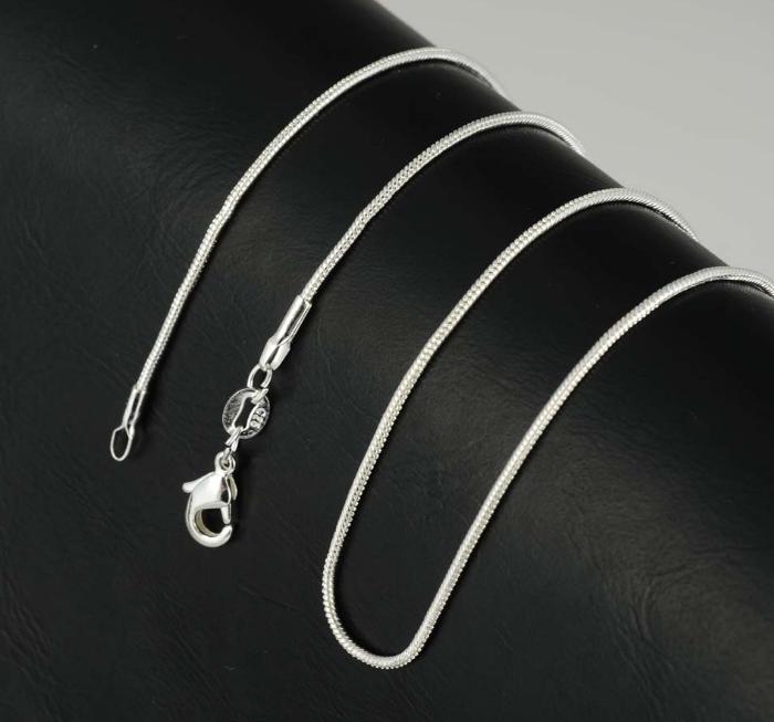 

2021 High Quality 1MM 16-24 inches 925 Sterling Silver Snake Chain Necklace Fashion Jewelry Cheapest Snake Necklaces MOQ 100 pcs