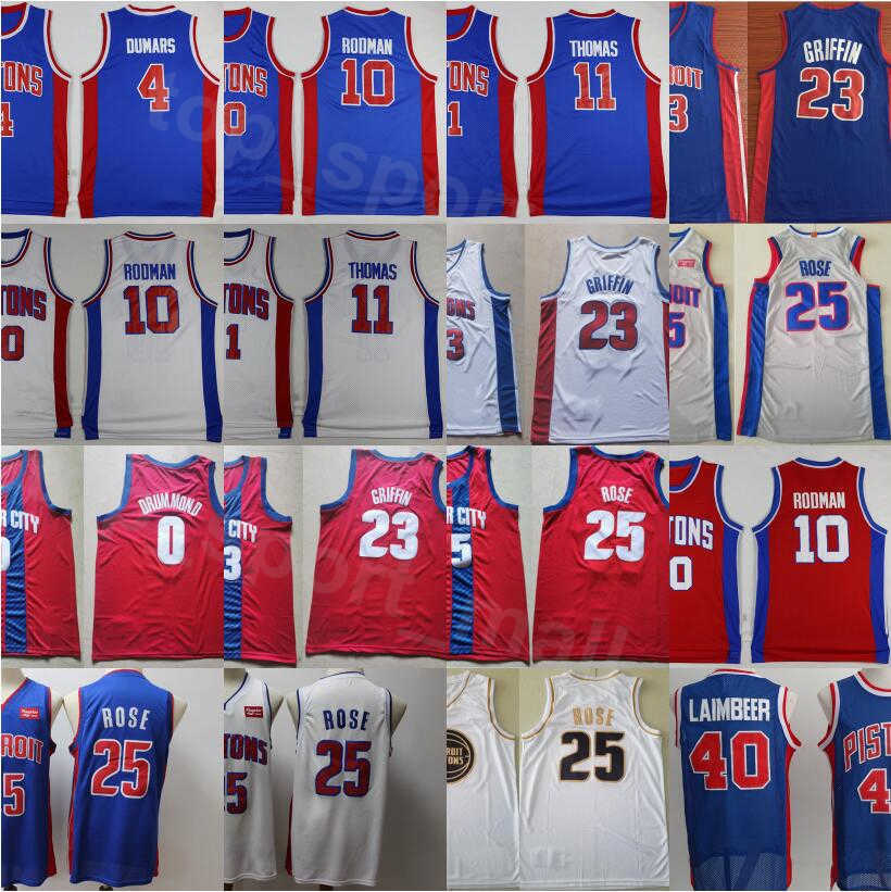 

Basketball Bill Laimbeer Jersey 40 Isiah Thomas 11 Dennis Rodman 10 Joe Dumars 4 Blake Griffin 23 Derrick Rose 25 Andre Drummond 0, 4 blue