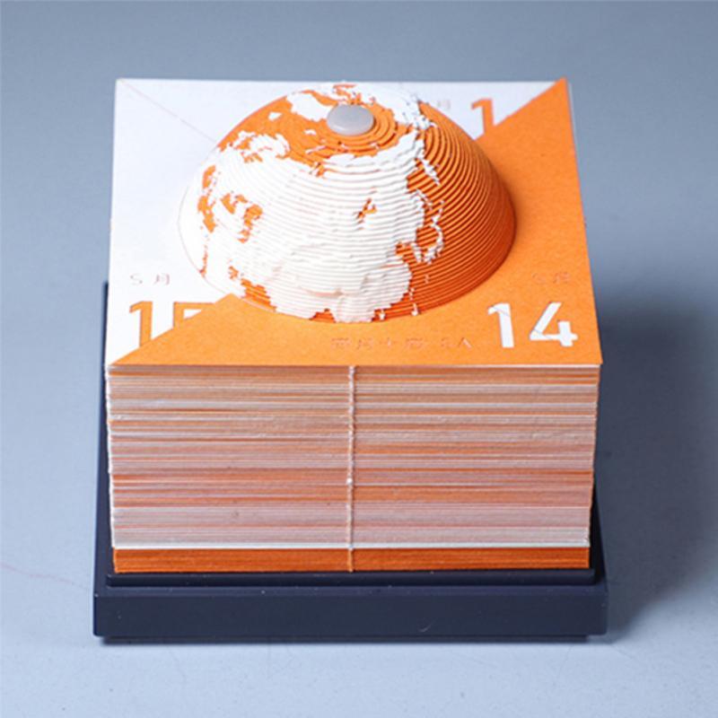 

Party Decoration Notepad Paper Art Earth Sculpture Cute Stickers 2022 DIY Calendar 3D Notes Memo Pad Wholesale