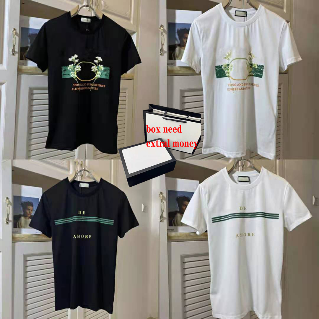 

Men Women T-shirts 21ss Summer New Designers Fashion Breathable Letter Printing Flower Stripe Pattern T-shirts Good Quality, Price difference