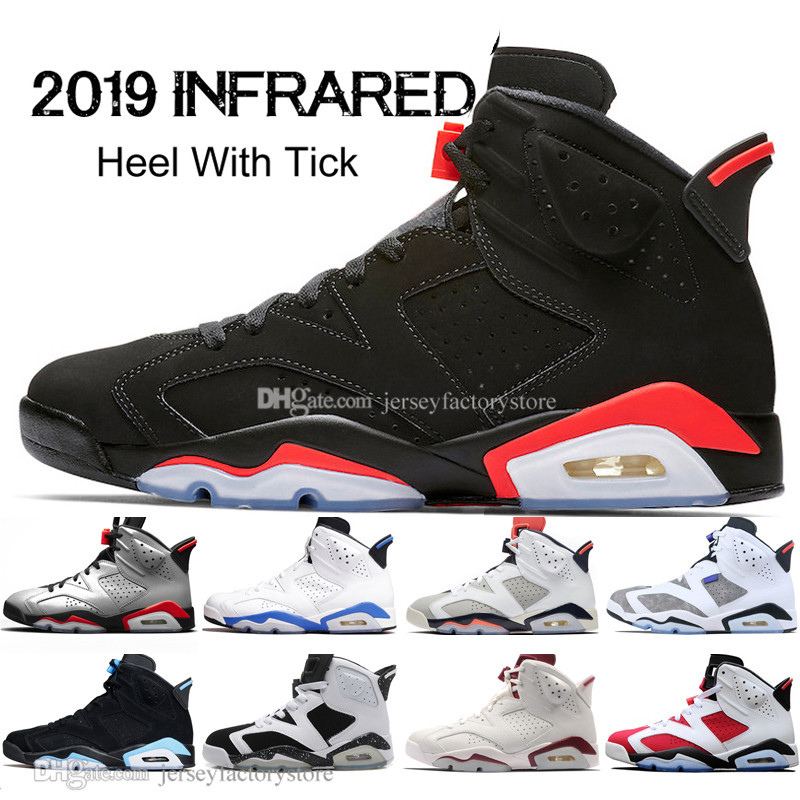 

2019 Infrared Bred VI 6 6s Mens Basketball Shoes 3M Reflective Bugs Bunny Tinker Hatfield UNC Oreo Men Sport Sneakers women Trainers 7-13, #01