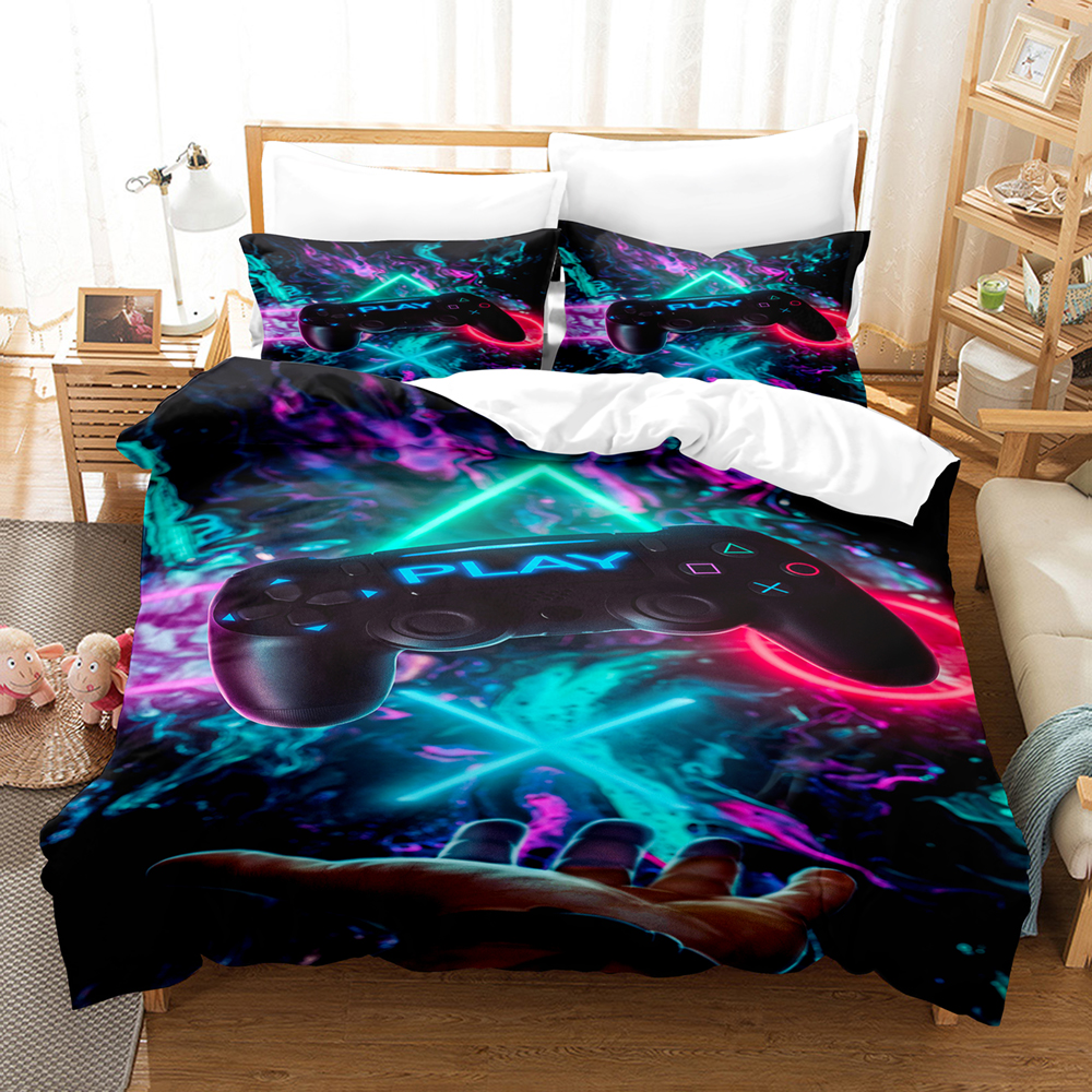 

3D Bedding sets Teens Video Games Comforter Duvet Cover Set all size Gamepad Controller Bedding Set for Kids Boys Girls Youth Game Quilt cover with pillowcase, Customize