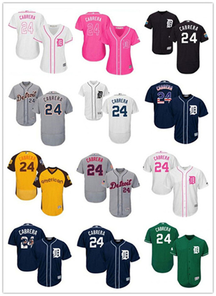

men women youth Miguel 24 Cabrera jerseys Detroit Tiger Replica Blue Alternate Cool Base Baseball Wear, Blue;black