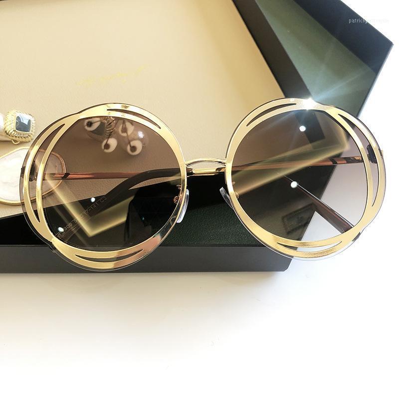 

Emosnia 2021 Chic Retro Vintage Round Sunglasses Women Fashion Brand Flower Metal Frame Sun Glasses Shades UV4001