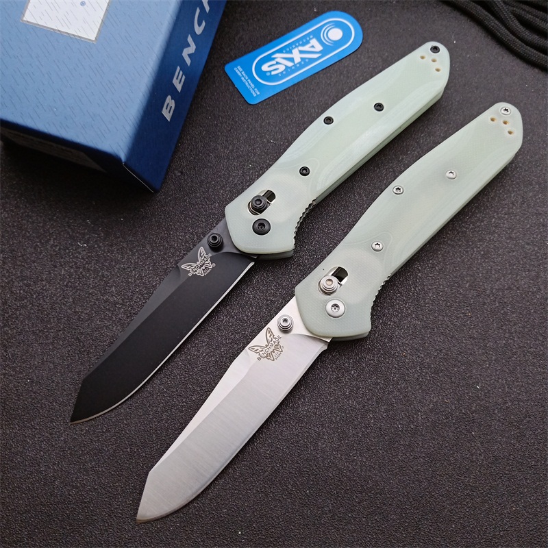 

Custom Version Benchmade 940/940BK Osborne Axis Folding Knife 3.4" S30V Satin Plain Blade Jade G10 Handles Pocket Tactical Knives Outdo