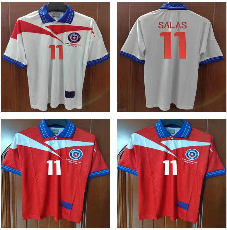 

1998 retro chile soccer jersey 98 home red vintage football shirts classic Uniform #11 SALAS Zamorano Neira Rozental Acuna Sierra away wwq, 1998 home