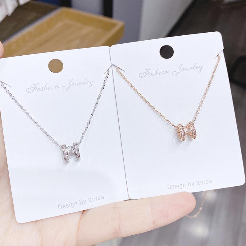 

Chains Korean Style Ins Simple All-Match Letter Girls' Necklace Clavicle Chain Wholesale, Silver