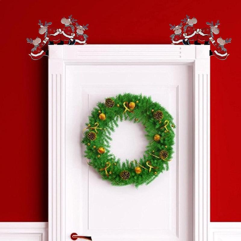 

Christmas Decorations 2022 Year Wooden Door Frame Decor Funny Ornament Holiday Gifts Decoration Wholesale Santa Reindeers Z0u0