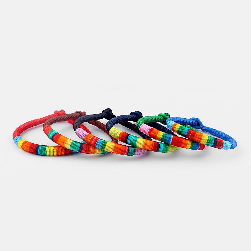 

Tennis 10 Pcs/lot Multicolor Gry Bracelet Rasta Silk Cord Twine FriendShip