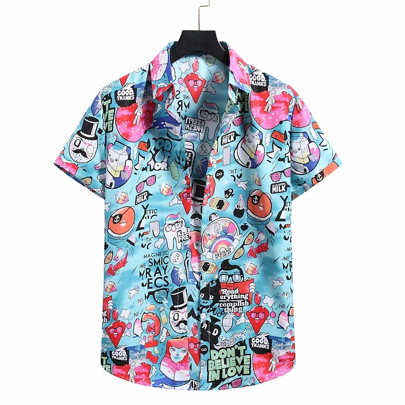 Chemise pour hommes Imprimé 3D Imprimé graphique Bouton Down Collier Vacances PLAG PRINCIPTURE TOPS À MANCHES ROSE 20WP #