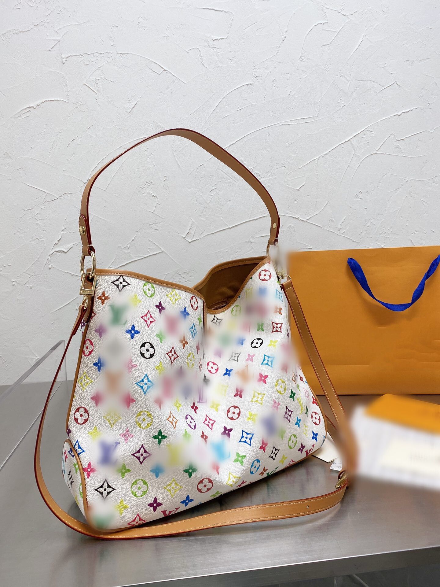 

Top fashion shopping bags handbag 39*31cm high quality white brown letter Crossbody Clutch bag women