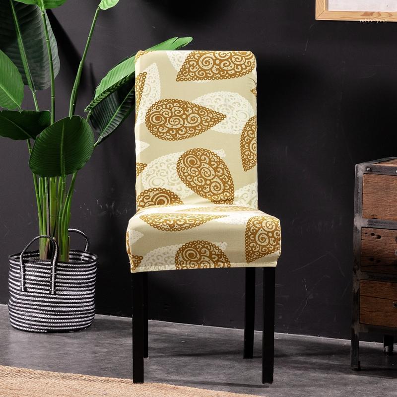 

Chair Covers Elastic Cover Printing Spandex Stretch Dining Room Seat Protective Case For Restaurant Housse De Chaise