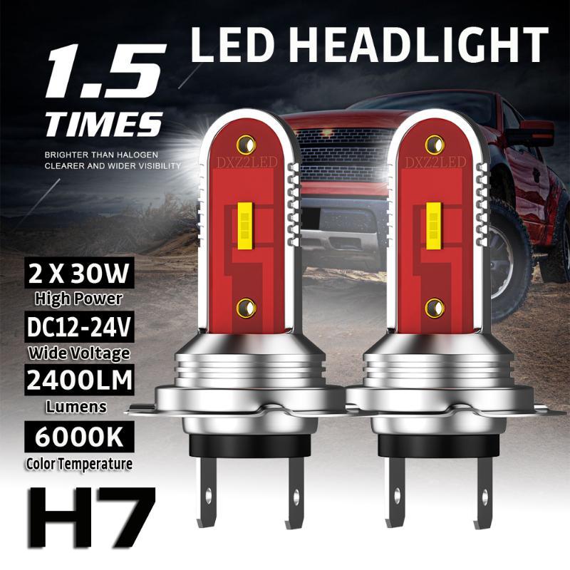 

Car Headlights 2 X H7 60W CSP LED Headlight Kit 2400LM 6000K White
