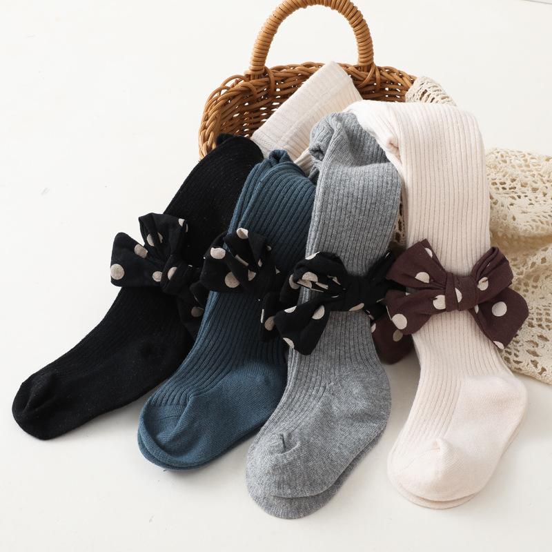

Leggings & Tights 0-8 Year Old Baby Girls Winter Warm Bigknot Knitted Autumn Born Toddler Pantyhose Sock Kids Stockings Children's Cloth, Blue
