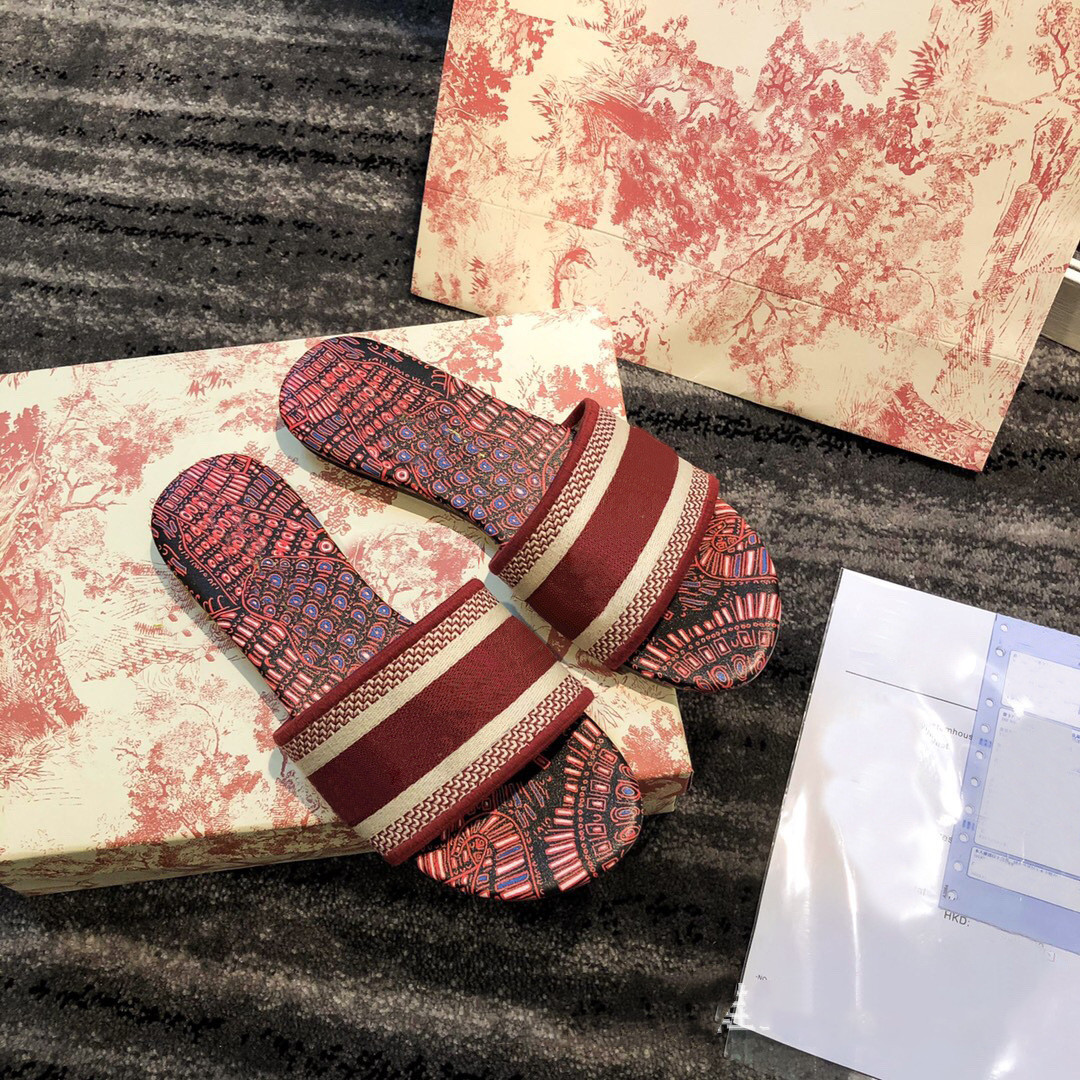 

Paris Luxury Designer Quite Nice Summer Sandals Beach Slide Slippers Ladies Flip Flops Loafers Print Leather Solid Color 36-46 with Box vsdgsag, Black