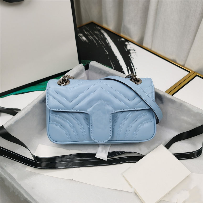 

2021 High Quality Womens Soho Disco Bag Light Marmont Multicolor small Canvas shoulder bags Handbags Silver Chain Crossbody Messenger Purse Wallet, Box