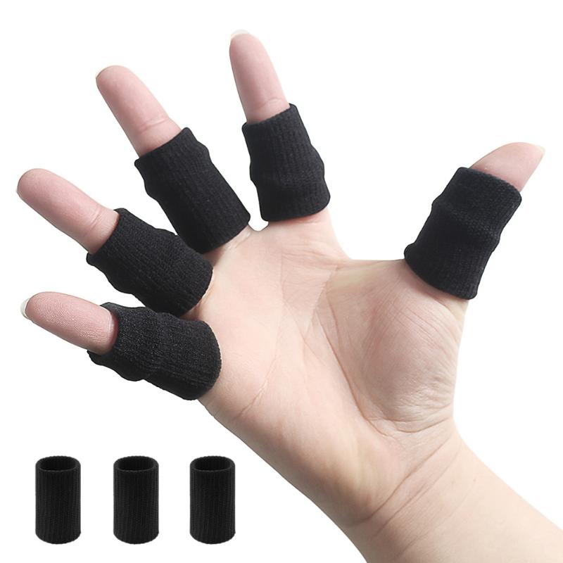 

Wrist Support 10pcs Stretchy Sports Finger Sleeves Arthritis Guard Outdoor Basketball Volleyball Protection, Black;red