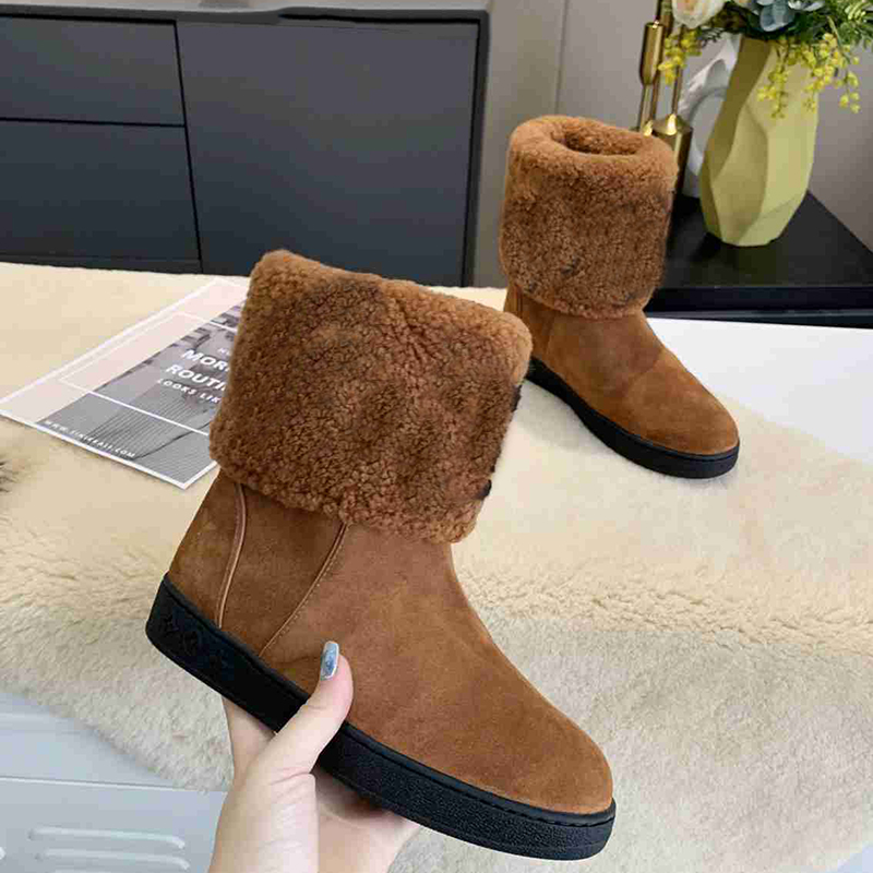 

Fashion martin snow boots women designer winter warm wool ankle boot shoes real leather platform short bottes, 5#