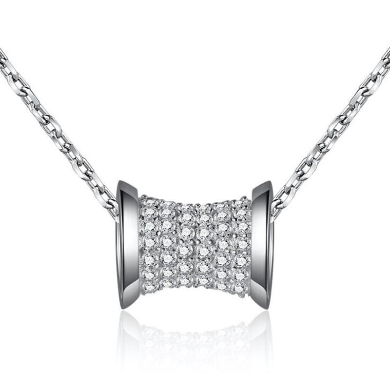 Pendant Necklaces Elegant Luxury Xiaoman Waist S925 Sterling Simple Shining Clavicle Necklace Women The Charm Of Confidence Jewelry-image-708516219