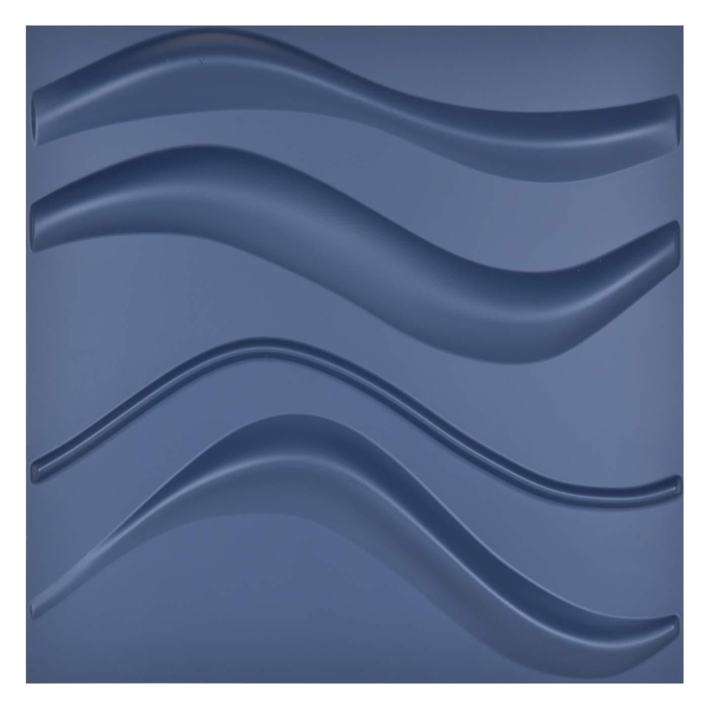 Art3d 50x50cm Bleu Marine 3D Panneaux Muraux en Plastique Insonorisés Design Vague Mince pour Salon Chambre TV Fond (Lot de 12 Carreaux)