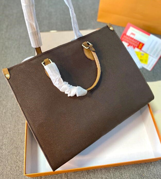 

Luxurys Designers bags Classic Totes Womens Print Embossed Flower Handbags Purses Travel Luggage Bag Shopping Shoulder Crossbody M45320 Gift box packaging, Brown