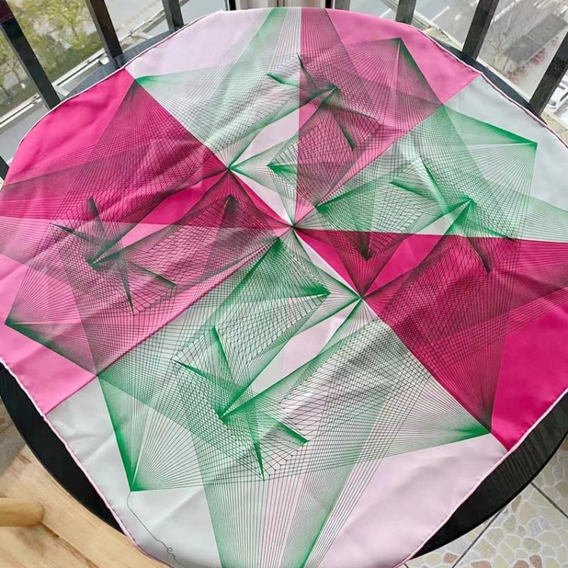

Scarves Fashion Print 100% Real Silk Scarf Women Bandana Necktie Head Hair Foulard 68*68cm