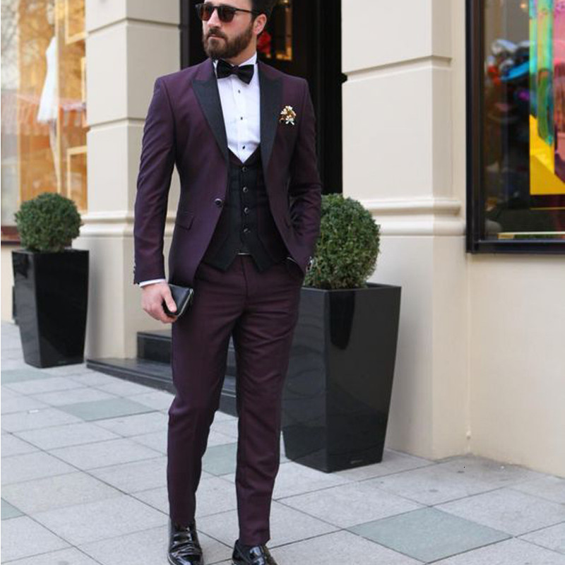 

Men's Suits & Blazers ed in wedding fine fit jackets pants assembly 3 pieces custom-made garments of the groom's formal blazer, Picture style
