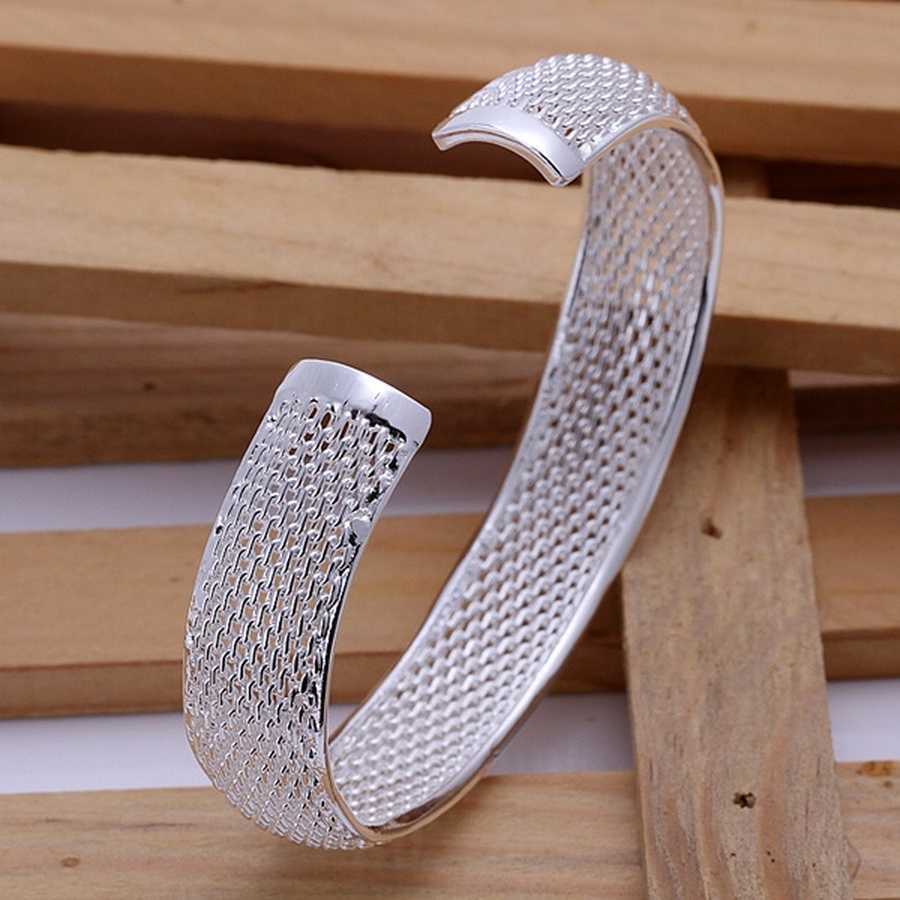 

Silver Color Jewelry for Women Lady Girl Bangle Retro Exquisite Wedding Round Open Bracelet Fashion Nice Gifts B102 Q0720