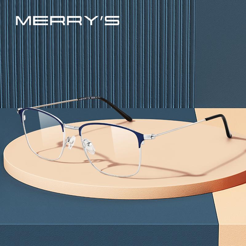 

Fashion Sunglasses Frames MERRY'S Women Vintage Alloy Glasses Frame Unisex Optical Ultralight Myopia Prescription Men Eyeglasses S2173