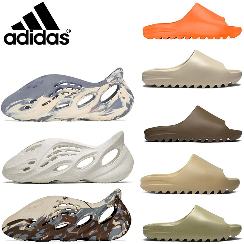 

Adidas Yeezy kanye west Slide slipper sandals slides men women slippers Desert Sand Core Soot Bone Earth Brown Foam Runner triple white black outdoor, Box