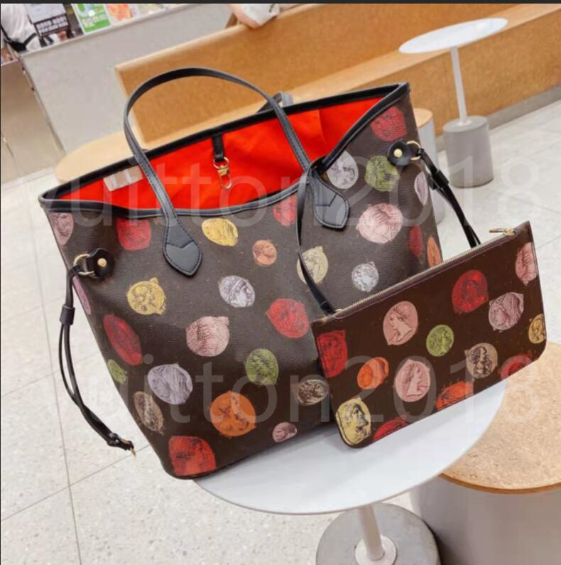 

2022 High Quality Designer Handbags Women Shoulder Bags Exquisite Purses Large Capacity 2 Pce/set Ladies Bag Wallet 81, Brown