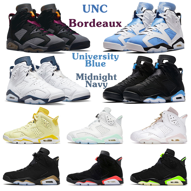 

Jumpman 6 Basketball Shoes 6s Men Women UNC White Red Oreo Midnight Navy Georgetown British Khaki Electric Green Bordeaux Mens Trainers Outdoor Sports Sneakers, Triple black 40-47