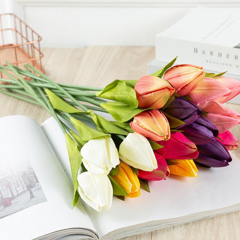 

Decorative Flowers & Wreaths 3pcs Design Tulip Bud Creative Artifical Flower Home Living Room Artist Silk Real Touch DYI Wedding Bridal Bouq