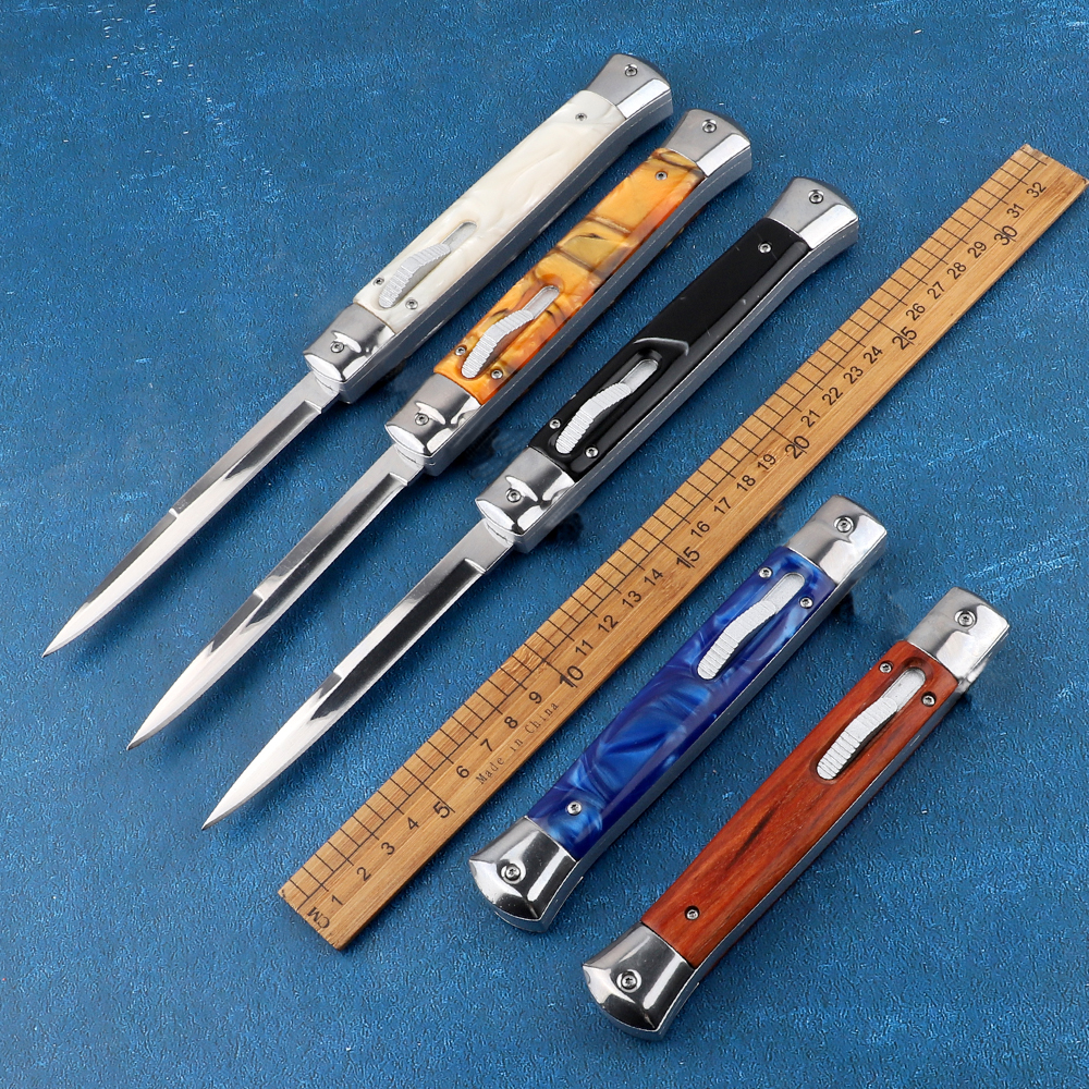 

Recommend 11-inch Italian mafia double knife 8 colors optional outdoor survival tool outdoor tactical hunting folding knife outdoor tool