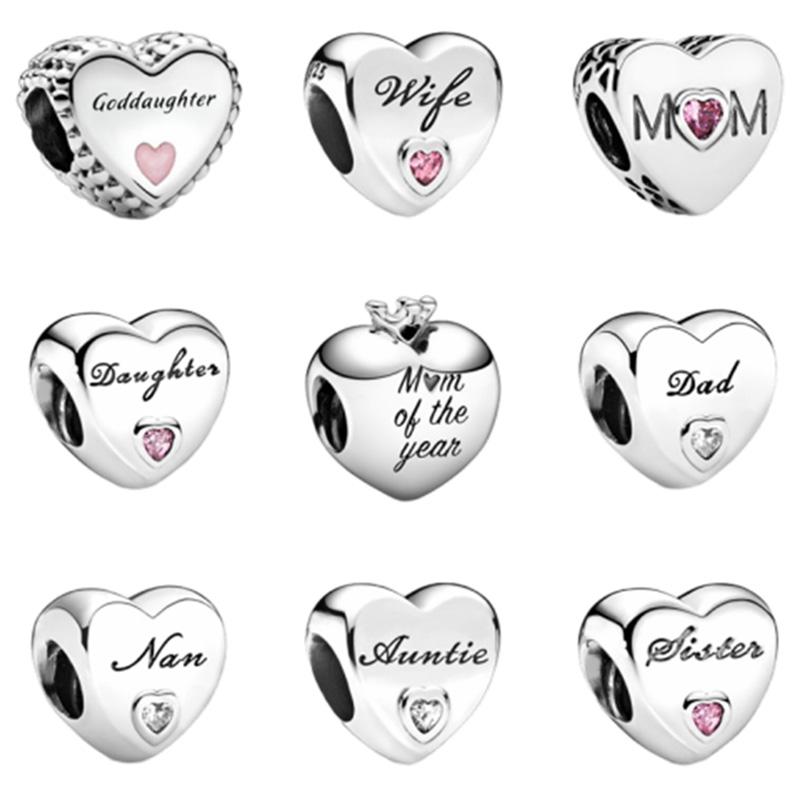 

Other MC Heart Beads Gift For Mom Wife Nan Dad God Daughter Sisters Auntie Present 925 Sterling Silver Charm Bracelet AccessoriesOther