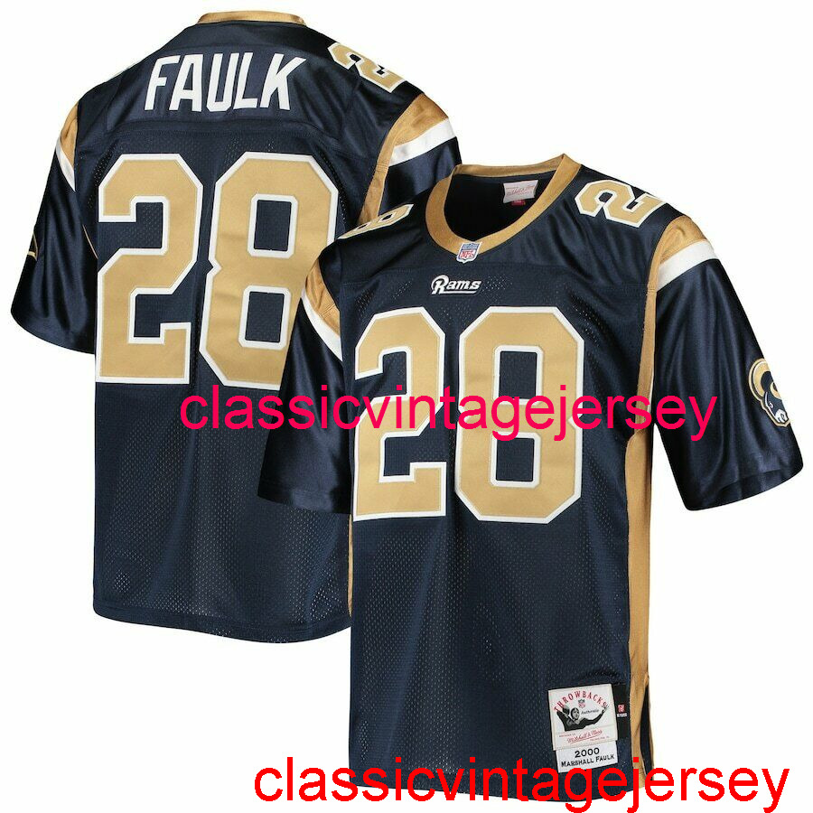 

Stitched Men Women Youth Marshall Faulk Mitchell & Ness 2000 Jersey Embroidery Custom Any Name Number XS-5XL 6XL, Blue