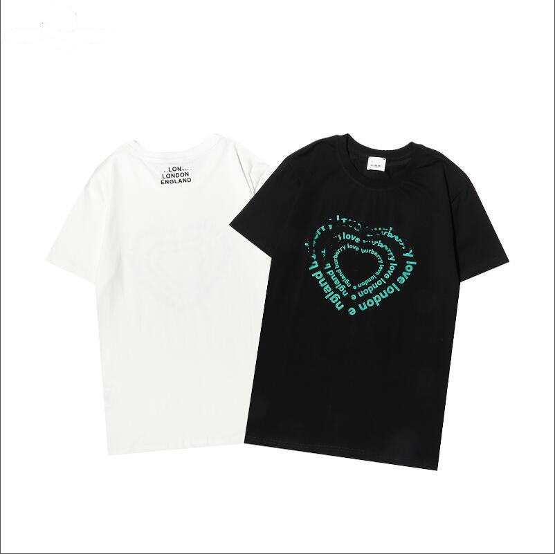 

2021 Men' designer BUR t shirt spring summer simple 100% cotton couple clothing casual high-quality street fashion BERR T-shirt black White FAC