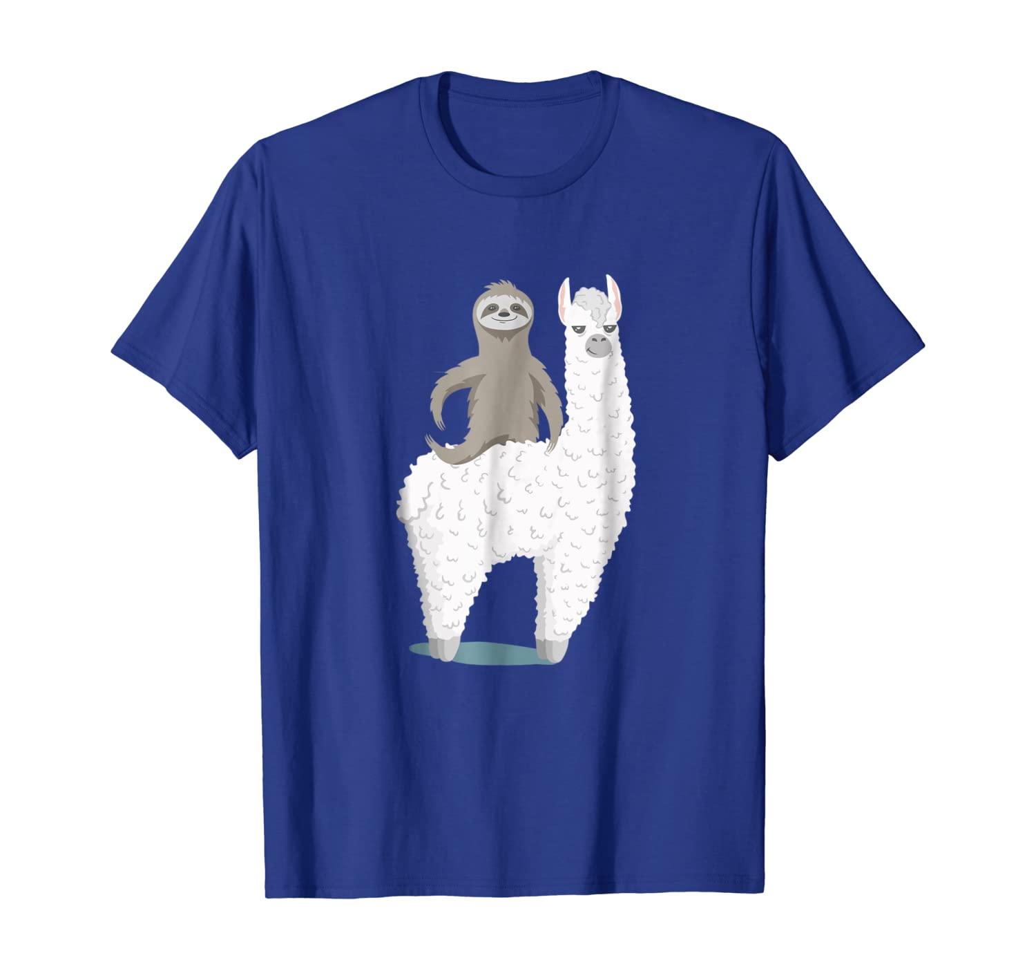 

sloth riding llama funny t-shirt, White;black