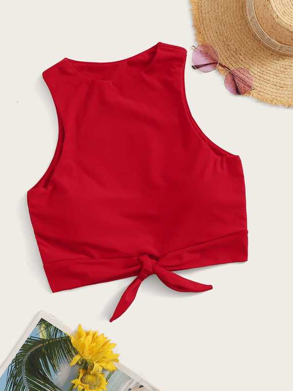 2021 Solid Sexy Bikini Women&#039;s Tank Top Single Swimsuit-image-678362640