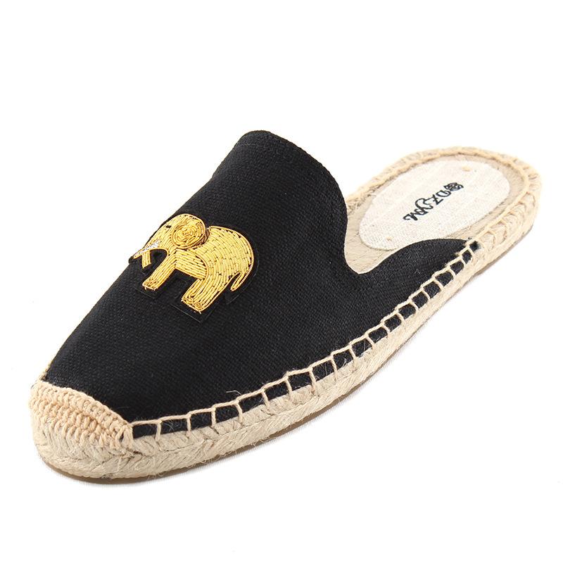 

Slippers 2021 Arrivel Women Summer Slides Flat Espadrilles, Beige