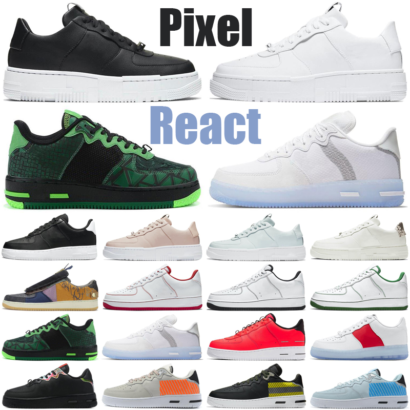 

React Pixel dunk men women running shoes triple black white low mens womens trainers sports sneakers runners size 36-45, #25 black volt